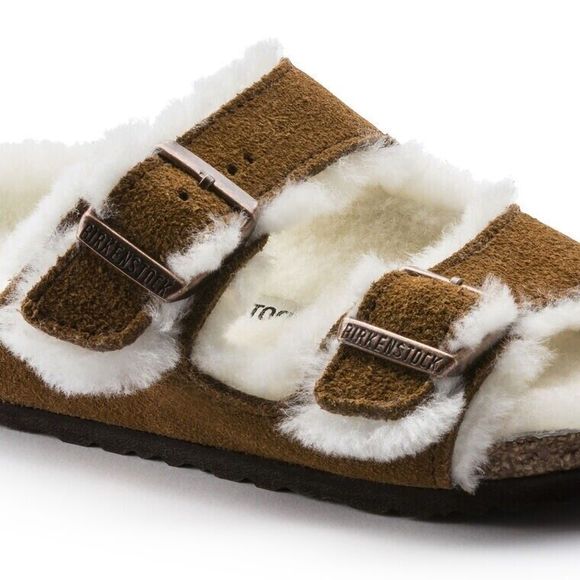 New Birckenstock Arizona Shearling Suede Leather womens sz euro 38 - Narrow - Picture 4 of 9